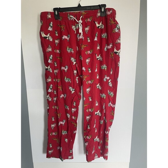 Christmas Themed Dog Print Pajama Pants Size Large - Picture 1 of 4